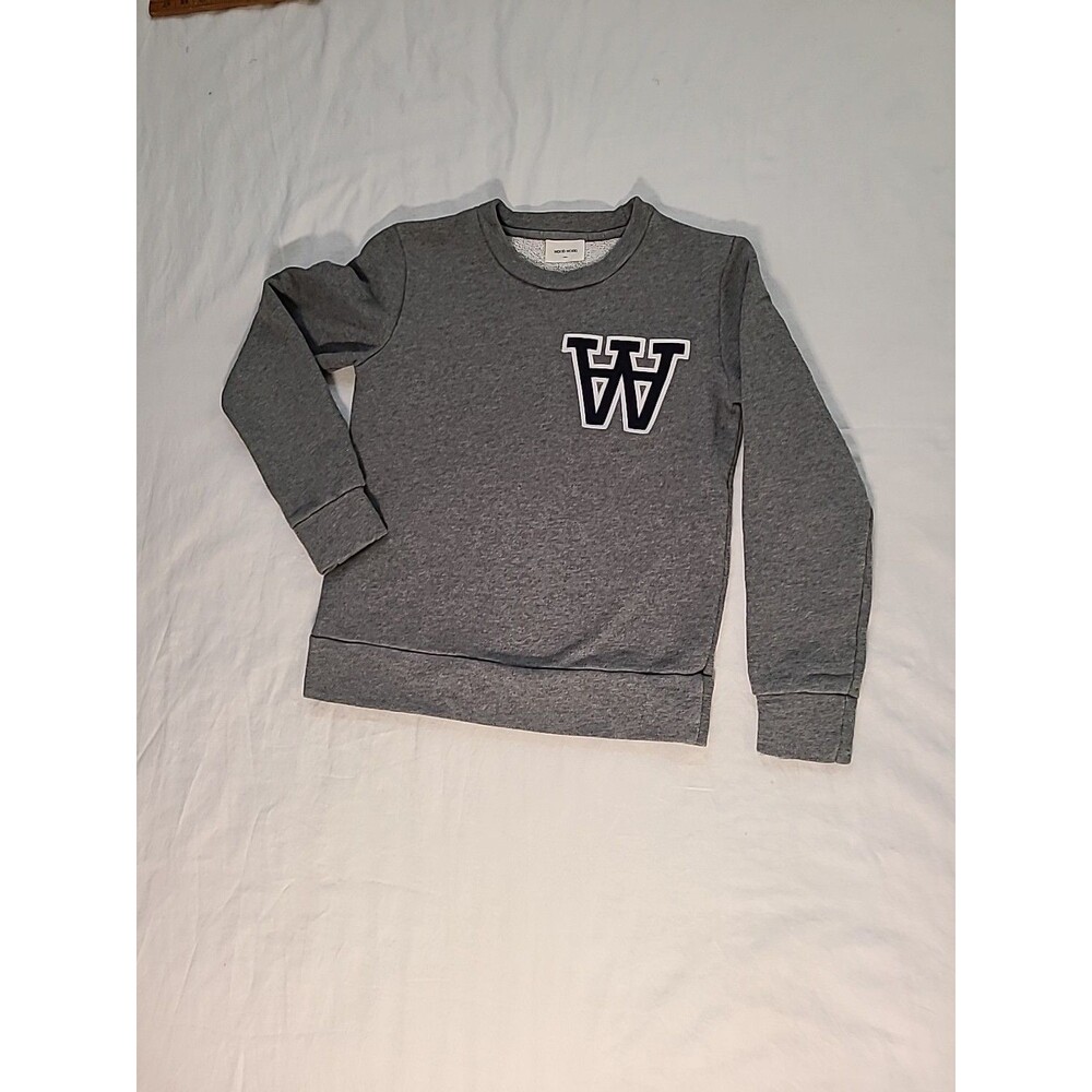 Wood Wood designer art sweatshirt SMALL Original BigLogo 4 " X 5"